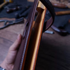 Handcrafted Burgundy Italian Tuscany Vegetable-Tanned Leather A5 Binder Journal