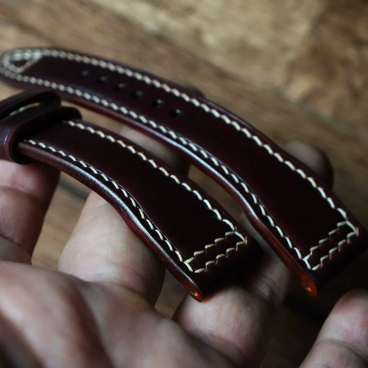 Handcrafted Horween Shell Cordovan Watch Strap