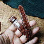 Handcrafted Dark Brown Alligator Watch Strap – HCP French Tannery Leather