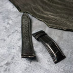Handcrafted Black American Alligator Leather Watch Strap