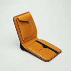 Handcrafted Agate Black Shell Cordovan Leather Wallet with Italian Gattuso Oily Calfskin Lining
