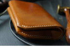 Handcrafted Italian Tuscany Stuffed Leather Wallet — With Natural Tumbled Grain & Rich Pull-Up