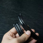 Handcrafted Black Shell Cordovan Watch Strap with Double Padding