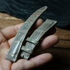 Handcrafted Dove Gray American Alligator Leather Watch Strap