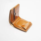Handcrafted Oil Aniline Dyed Amber Shell Cordovan Leather Wallet