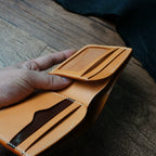 Handcrafted Chocolate Brown Shell Cordovan Leather Wallet with Italian Gattuso Oily Calfskin Lining