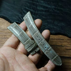 Handcrafted Dove Gray American Alligator Leather Watch Strap