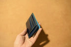 Handcrafted Oil Aniline Dyed Navy Blue Shell Cordovan Leather Cardholder