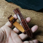 Handcrafted Dark Brown Alligator Watch Strap – HCP French Tannery Leather