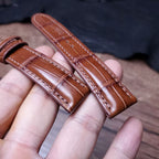 Handcrafted Saddle Brown Alligator Watch Strap – HCP French Tannery Leather