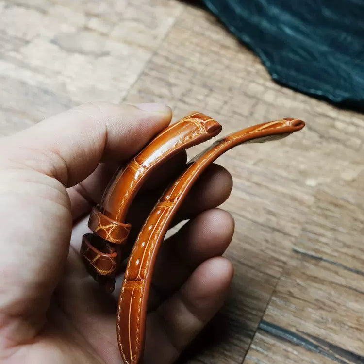 Handcrafted Ginger Alligator Watch Strap – HCP French Tannery Leather