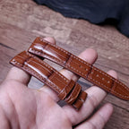 Handcrafted Saddle Brown Alligator Watch Strap – HCP French Tannery Leather
