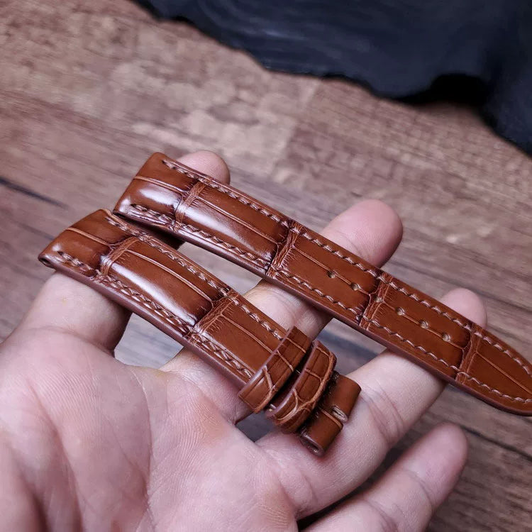 Handcrafted Saddle Brown Alligator Watch Strap – HCP French Tannery Leather
