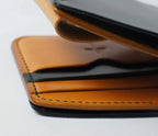 Handcrafted Agate Black Shell Cordovan Leather Wallet with Italian Gattuso Oily Calfskin Lining