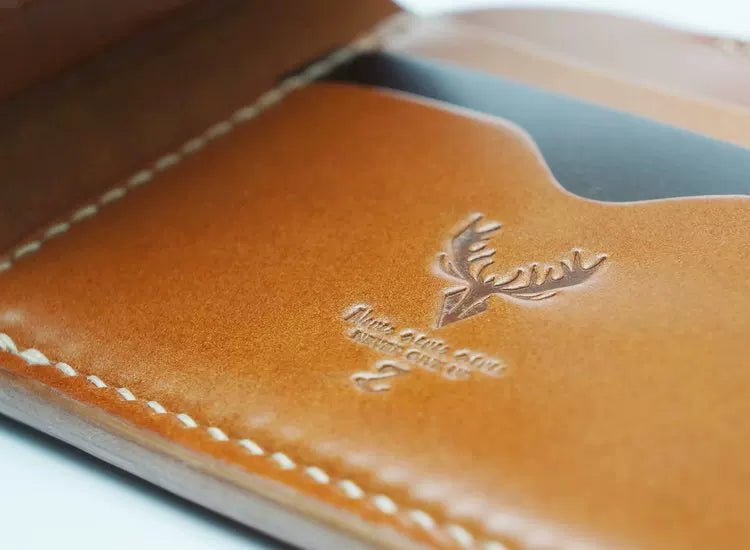 Handcrafted Oil Aniline Dyed Amber Shell Cordovan Leather Wallet