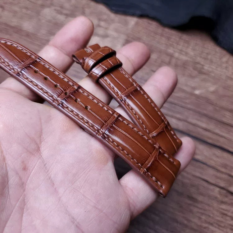Handcrafted Saddle Brown Alligator Watch Strap – HCP French Tannery Leather