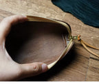 Handcrafted Dark Brown Reguilón Leather Zip Pencil Case