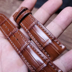 Handcrafted Saddle Brown Alligator Watch Strap – HCP French Tannery Leather
