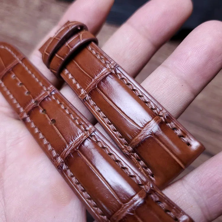 Handcrafted Saddle Brown Alligator Watch Strap – HCP French Tannery Leather