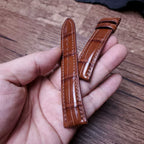 Handcrafted Saddle Brown Alligator Watch Strap – HCP French Tannery Leather