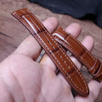 Handcrafted Saddle Brown Alligator Watch Strap – HCP French Tannery Leather