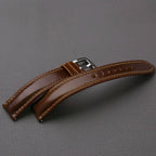 Handcrafted Oil Aniline Dyed Dark Brown Shell Cordovan Leather Watch Strap