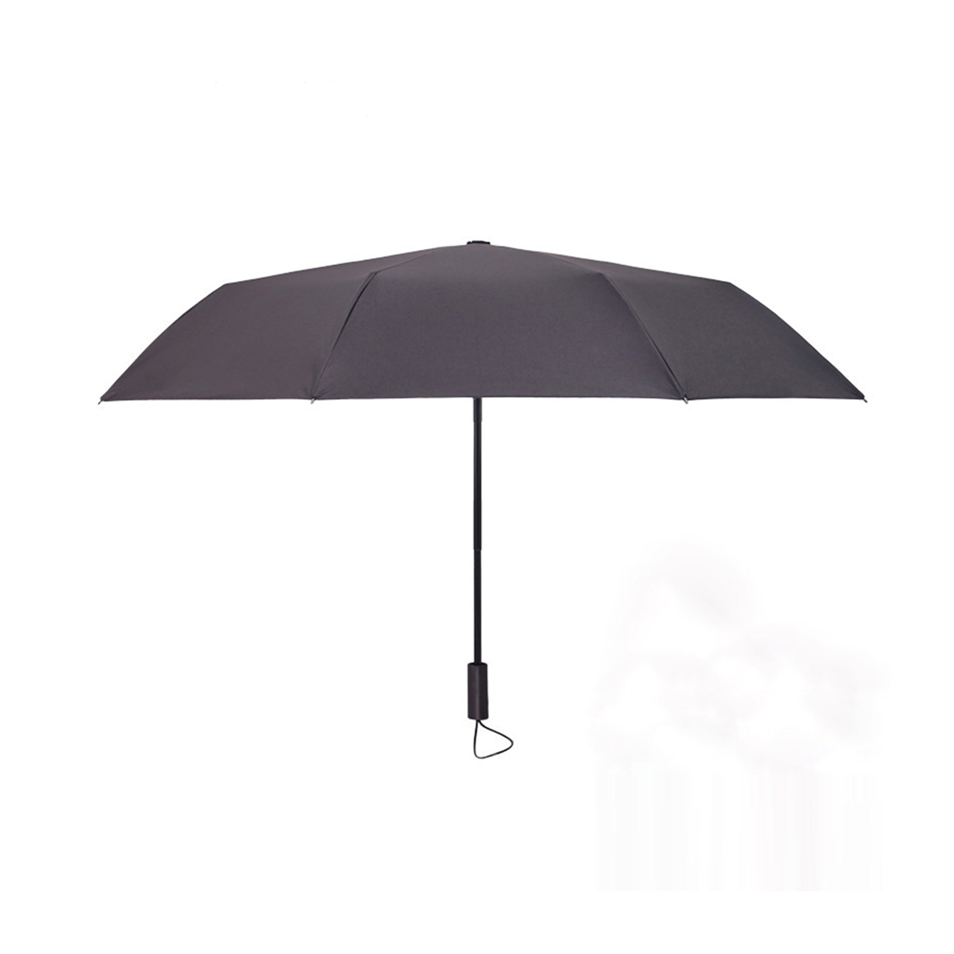 Double-Canopy Black Coating Folding Umbrella with Wooden Handle – Q-Version Famous Painting Portrait Design
