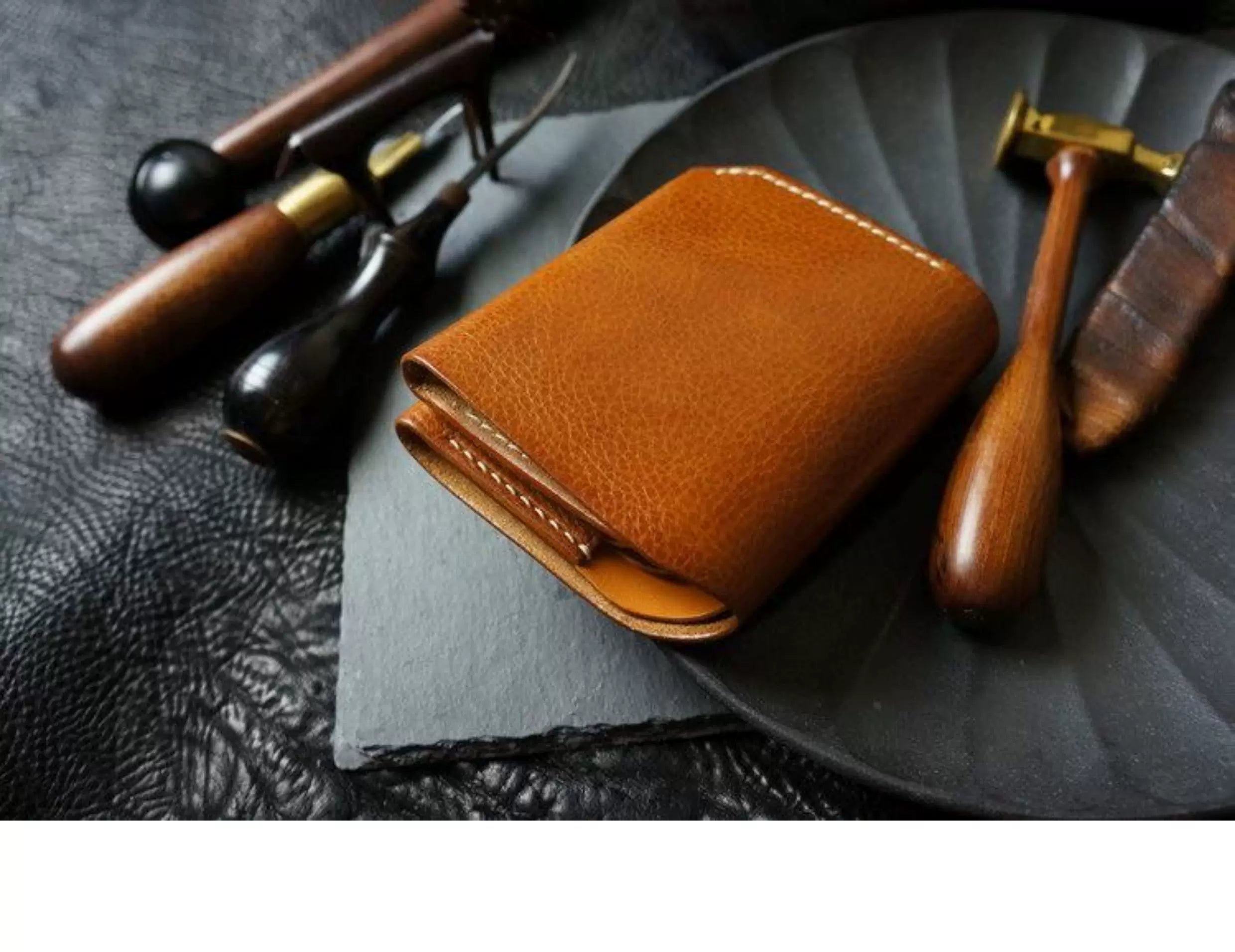 Handcrafted Italian Tuscany Stuffed Leather Wallet — With Natural Tumbled Grain & Rich Pull-Up