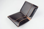 Handcrafted Oil Aniline Dyed Dark Brown Shell Cordovan Mini Leather Wallet