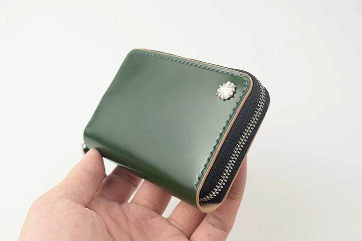 Handcrafted Oil Aniline Dyed Olive Green Shell Cordovan Leather Wallet