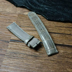 Handcrafted Dove Gray American Alligator Leather Watch Strap
