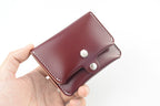 Handcrafted Oil Aniline Dyed Burgundy Shell Cordovan Leather Cardholder