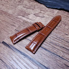 Handcrafted Saddle Brown Alligator Watch Strap – HCP French Tannery Leather