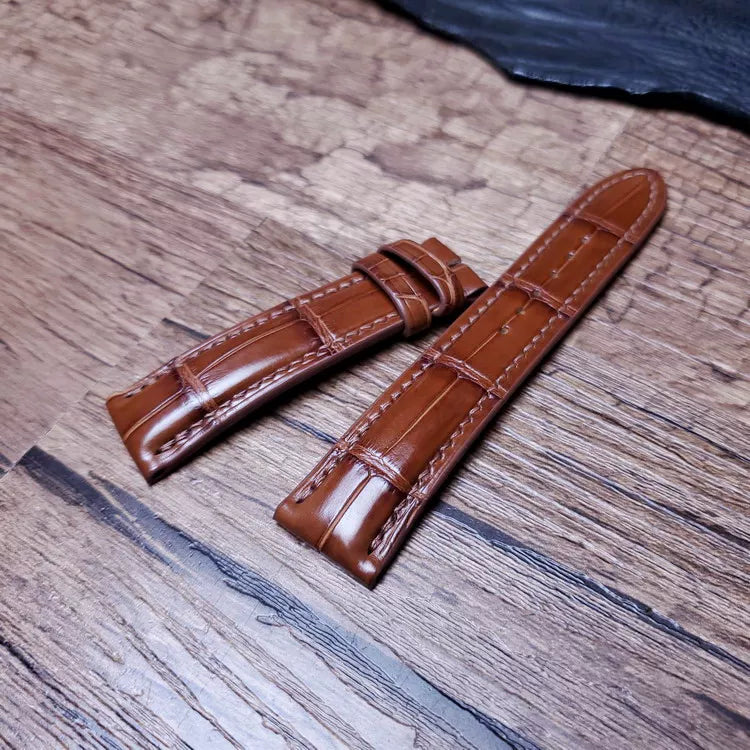 Handcrafted Saddle Brown Alligator Watch Strap – HCP French Tannery Leather