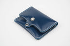 Handcrafted Oil Aniline Dyed Navy Blue Shell Cordovan Leather Cardholder