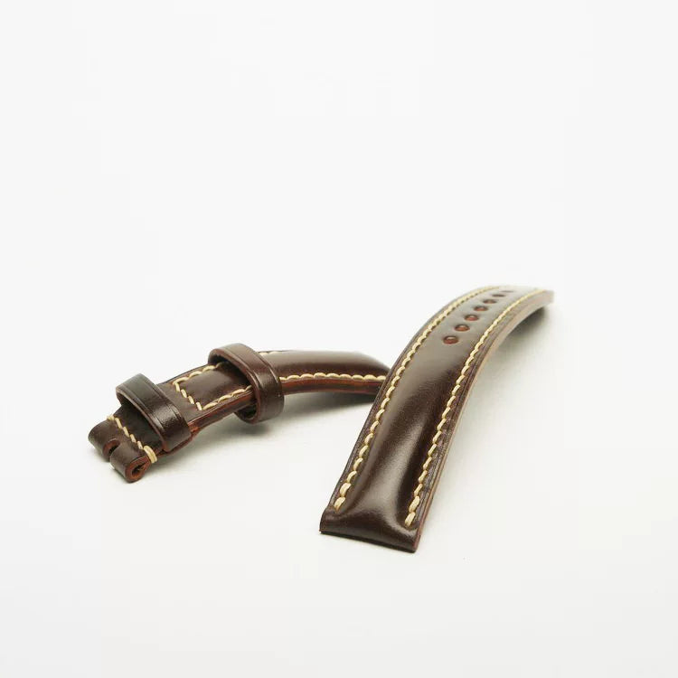 Handcrafted Dark Brown Horween Shell Cordovan Watch Strap