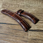 Handcrafted Dark Brown Alligator Watch Strap – HCP French Tannery Leather