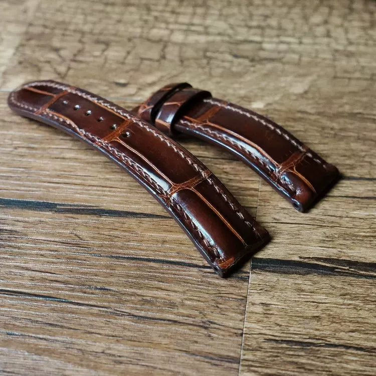 Handcrafted Dark Brown Alligator Watch Strap – HCP French Tannery Leather