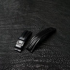 Handcrafted Black Shell Cordovan Watch Strap with Double Padding
