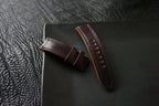 Handcrafted Burgundy Horween Shell Cordovan Watch Strap