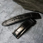 Handcrafted Black American Alligator Leather Watch Strap