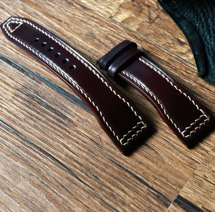 Handcrafted Horween Shell Cordovan Watch Strap