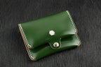 Handcrafted Oil Aniline Dyed Green Shell Cordovan Leather Cardholder