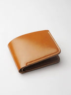 Handcrafted Oil Aniline Dyed Amber Shell Cordovan Leather Wallet