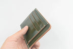 Handcrafted Vegetable-dyed Olive Green Shell Cordovan Leather Cardholder
