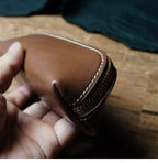 Handcrafted Dark Brown Reguilón Leather Zip Pencil Case