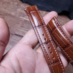 Handcrafted Saddle Brown Alligator Watch Strap – HCP French Tannery Leather