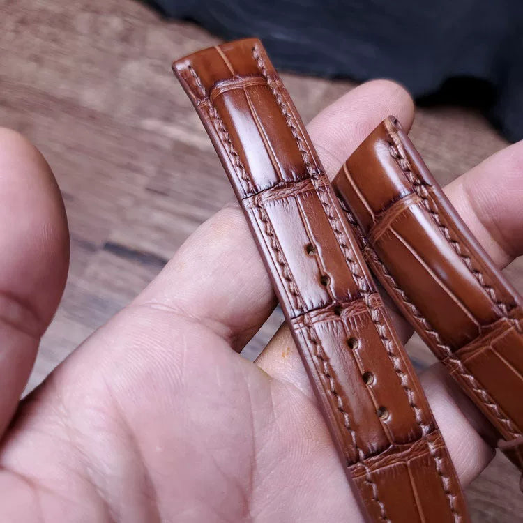 Handcrafted Saddle Brown Alligator Watch Strap – HCP French Tannery Leather