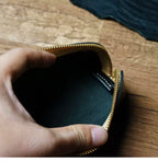 Handcrafted Black Reguilón Leather Zip Pencil Case