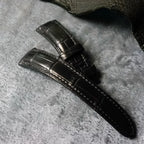 Handcrafted Black American Alligator Leather Watch Strap